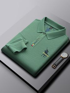 Polos męski The Store w sklepie jesiennym i zimowym bawełnianym lapowym koszulą Lapel Long Sleeve European European Fashion Mass Masher Top 17 Colormen's Men