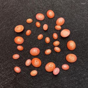 Other Top Quality Natural Red Coral Cabochon Bead 8x6mm Oval Gem Stone Ring Face Fashion Jewelry Beads Rita22
