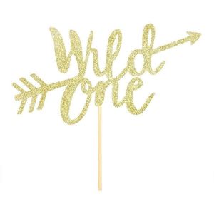 Gold Glitter Wild One First Happy Birthday Boygirl Cake Cupcake Toppers Kids Party Baby Shower Decorations Supplies Y200618