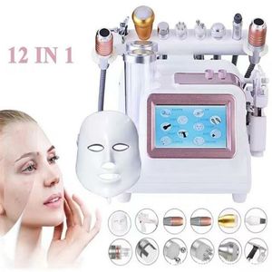 12 in 1 Small Bubble Water Hydrogen Oxygen Beauty Machine With LED Mask Gun Vacuum Suction Blackhead Remove Hifu Machine