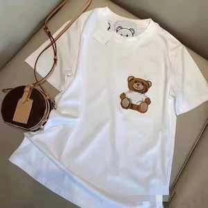 Camiseta de grife masculina plus size para camisetas masculinas femininas Hi-Q Fuzzy bear tshirt com letras casual verão manga curta camiseta masculina