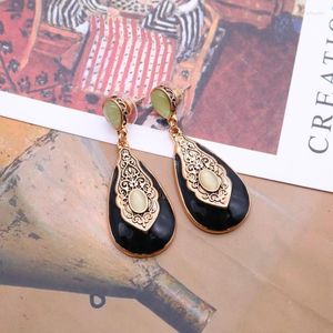 Stud elegante emaille traan hanger oorbellen piercering sieraden hoogwaardige vintage accessoriesstud effi22