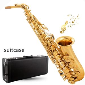 Drop E-Tune Professional Altsaxophon Original YAS-875 Eins-zu-Eins-Struktur Modell Messing Goldbeschwerde SAX Musical Instrument