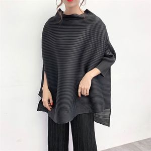 Lanmrem Stand Collar Autumn Batwing Sleeves Plate Wide Soulder Sweatshirt مطوي الحجم الكبير أعلى WJ74004 201203