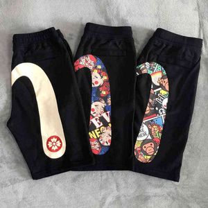Evisued Shorts Casual Harajuku Y2K męskie szorty gimnastyczne japońska marka modowa m drukowana szerokie nogi krótkie
