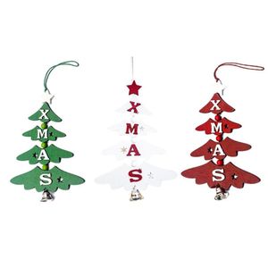 Noel dekorasyonları Bell Mektup Ağacı Damla Süsleme Ahşap Tartışma Tartıklar Yıl Diy zanaat ev bahçe festivali dekoratif aksesuarlar
