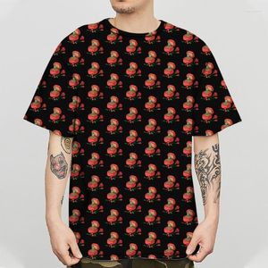 Men's T-Shirts 3D Floral Small Pattern Printing Short-Sleeved European And American Fashion Round Neck Summer Breathable T-Shirt Funny Imog2