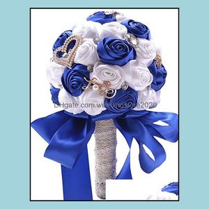 Clearbridal achat en gros de Clearbridal Fleurs artificielles Silk Rose Bridal Mariage Bouquet WF036RB Drop Drop Delivery Fournitures de fête Événements BT3FO