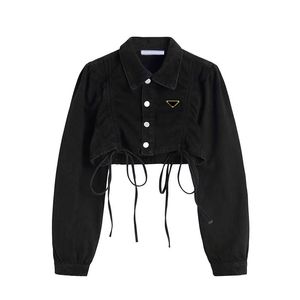 女性ジャケットデニムコートレディースボタンレター春秋のスタイルレディー衣装のためのスリム女性デザイナージャケットジーンズジーンズクラスのウィンドブレイカーコートS-XL
