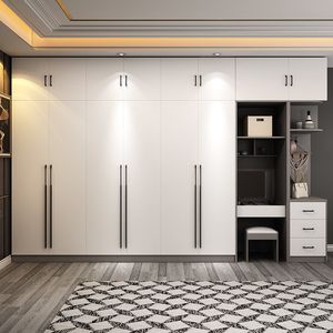 Furniture Nordic wardrobe bedroom bedside narrow small modern minimalist hanging wardrobe plus high top cabinet