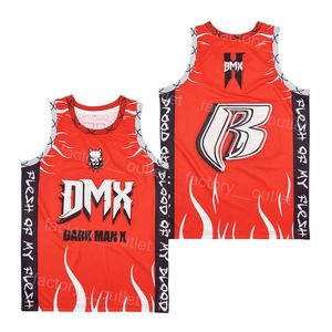 Film Basketbol Filmi Dmx Jersey My Dark Adam X Team Renk Kırmızı Tüm Dikişli Hip Hop Spor Hayranları Hiphop Üniversitesi Pure Pamuk Koleji İyi Boyu S-XXXL