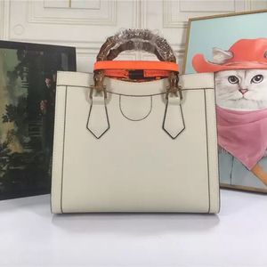 Дизайнерские сумки роскошная сумочка кошелек белая кожа Diana Bamboo Women Fashion Fashion Small Tote Dared Bag 660195 Высокое качество