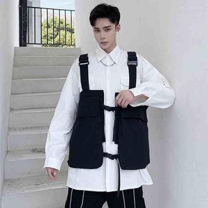 Men's Vests Big Pocket Individual Irregular Deconstruction Tactical Vest Functional Style Men And Women Small Fashion Hip Hop DJ Kare22