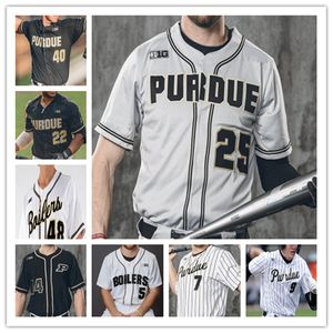 Custom Ncaa Purdue Boilermakers Baseball Jersey Evan Albrecht Troy Viola CJ Valdez Jake Jarvis Curtis Washington Jr. Cam Thompson Mike Bolton Jr. Ryan Howe Paul Toetz