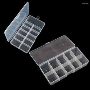 Nagelkonstutrustning 1 PC Clear False Nails tom förvaringsfodral Fake Plastic Container Gems Stones Strass Display Tips Box TA#073 Prud22