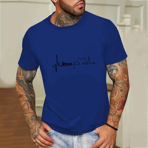 Camisetas masculinas andando camisetas homens homens mass de verão redondo pescoço de pesco