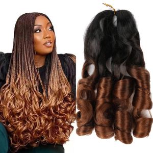 Pre Stretched 22 Inch french curly braiding hair Loose Wave Crochet Hair Extension Synthetic Braiding Hair for Black Women LS04