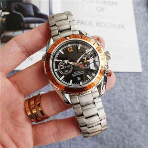 Herren Watch 600-Serie Viertel Orange Vollautomatisch mechanisch drei Nadel wasserdichte Hochwerte