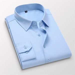 Sommer Herren Langarmshirts Große Größe 7XL 8XL Slim Fit Formale Männchen Weiß Business-Sozialkleid Mann Kleidung 220322