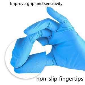 Sublimation 100pcs Nitrile Blue Gloves High-elastic Powder-free Protective Disposable Rubber Latex Kitchen Accessories Oil Proof Waterproof