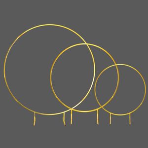 Arcos de decoração de casamento de ouro brilhantes Balões florais Balões de metal círculo de círculo de ferro forjado prateleira de ferro de ferro forçado