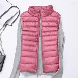 Womens Vest Ultra Light Down Jacket Waistcoat Women Autumn Sleeveless Kvinna 90% Duck Chalecos Para Mujer KJ1022 Luci22