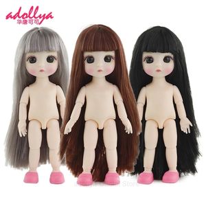 Adollya cm Bjd Doll Nude Body Ball połączona obrotowa D Oczy Ruchome stawy Makeup Princess S