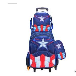 School Rolling backpack Bag For girl Trolley Bag For boys kids trolley wheeled Backpack set Children school backpack with Wheels Y200328