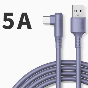 90 graders armbåge 5A USB-kabel Snabbladdningstyp C-kabel Laddningssladd för Huawei P40 Xiaomi Redmi USB-C Line