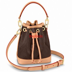 Luxurys Nano Noe BB M81266 Designers Super Mini Bucket Bag DrawString Handle Bruwn Monograms Canvas Womens Handbag Ladies Söta Crossbody Pures