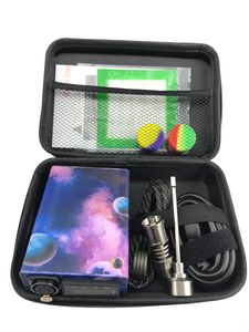 Starry Sky Smoking Tragbare Dabber-Box mit PID-Temperaturregelung, E-Nagel-Set mit Silikon-Pads, Matte für Wachskonzentrat, Wasserpfeifen, Bohrinseln