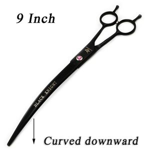 9 Inch Hairdressing Scissors Professional Pet Grooming Curved Downward Salon Barber Hair Shears for Dogs and Animal 220317