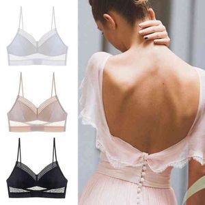 1/2/3 PCs Sexy Brag Bra Bra Renda Deep U Deep Braeltlette Bralette Copo Thin Brassiere Boscada sem costura e elástica tanques de roupas íntimas l220726