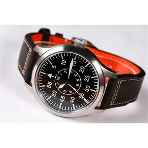 Tempo de escape automático NH38 Movimento Piloto Relógio com TypeB ou Typea Black Dial e Case de 42 mm à prova d'água 300m 220622