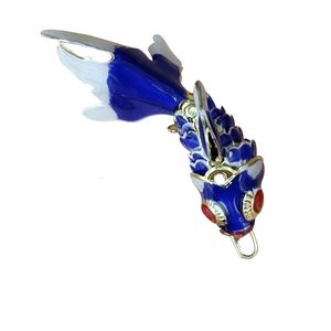 Cute Swing Cloisonne Enamel Lucky Fish Pendant Gold Red Green Purple White Blue Large Goldfish Charms for Jewelry Making