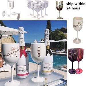 2pcs Party Wine Party White Champagne Coupages Cocktail Glass Champagne Flutes Wine Cup Plating Plastic Beer Glass Cups 210326