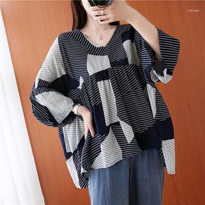 Kanifio 12 Kolory Oversized Plus Size Kobiety Moda Drukuj Bawełniane Pościel Koszulki Letnie Capes Ladies Casual Top Tees Tunika L-8XL Kobiet T-SH