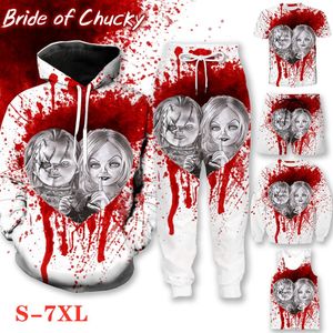 2022 New Horror Movie Chucky Stampato Moda 3D Uomo/Donna Modello Cool Felpa/T-shirt/felpe con cappuccio/Gilet/Pantaloni/Pantaloncini/Felpa con cappuccio G08