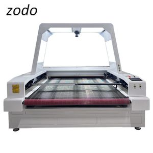 ZODO-1812 1912 Big Scan Field Textile Cutter Automatic Feeding Fabric Co2 CCD Camera Laser Cutting Machine For Sportswear