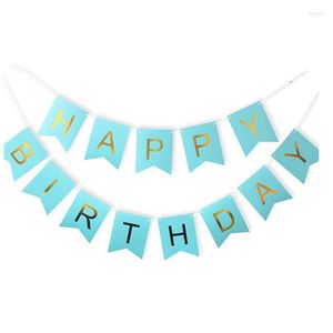 Decoração de festa 1set Gold Tissue Paper Letter Hanging Garlands Feliz Aniversário Banner menino menina Baby Churcle Supplies Decorpartyparty