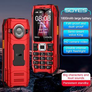 Kilitsiz şok geçirmez dış GSM 2G Cep Telefonu Anti-Quake Anti-Tasarruf Geçiricisi 1800mAH Çift Sim Kartlar MP3 FM El Flashlight Hoparlör Elder Cep Telefonu