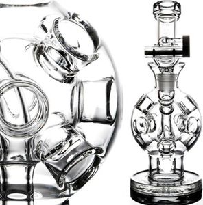 Multiholes Ball Exosphere Functional Hookahs Fab Eggo Recycler Dab Rigs Thick Glass Bongs 2 Funktion Glasvattenrör Rökning Rör 14 mm Joint Shisha