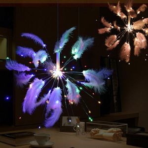 Strings 100 LED Wedding Party Supplies Fireworks Lamp String Lights Feather Lighting With Remote Control