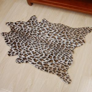 Carpets Soft Fur Artificial Animal Skin Rug Carpet For Bedroom Living Room Leopard Cows Print Seat Pad Washable Faux MatCarpets