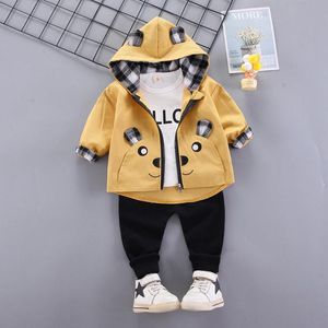 Clothing Sets Spring Children Casual Clothes Baby Boys Girls Outwear Coat Jacket T Shirt Pants 3Pcs/Set Kids Infant Tracksuit 1 2 3 4 YEARCl