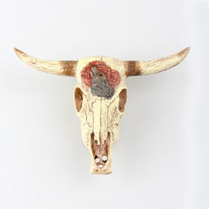 Resina Cow Skull Bull Rium Decoração de peixes Ornamento Ornamento Vivário Desert Terrarium Hideaway Hideout Y200917