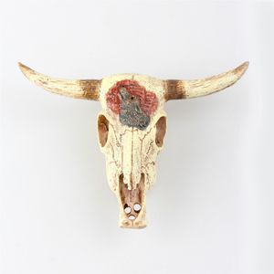 Resin Cow Skull Bull rium Decoration Fish Tank Ornament Vivarium Desert Terrarium Hideaway Hideout Y200917