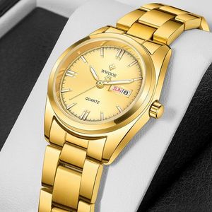 Нарученные часы 2022 Relogio Feminino Watches for Women Золотая из нержавеющая сталь водонепроницаемые женские запястья Случайное платье Элегантное часовое часы