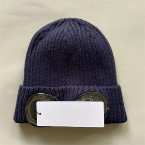 CCP 2 렌즈 남성 캡면 편직 된 따뜻한 비니 야외 트랙 캡 캐주얼 겨울 방풍 모자 렌즈 제거 가능