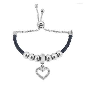 Charmarmband Ställ in läderkedja Original rostfritt stål DIY -pärlarmband för kvinnliga smycken som gör gåva dropCharm INTE22